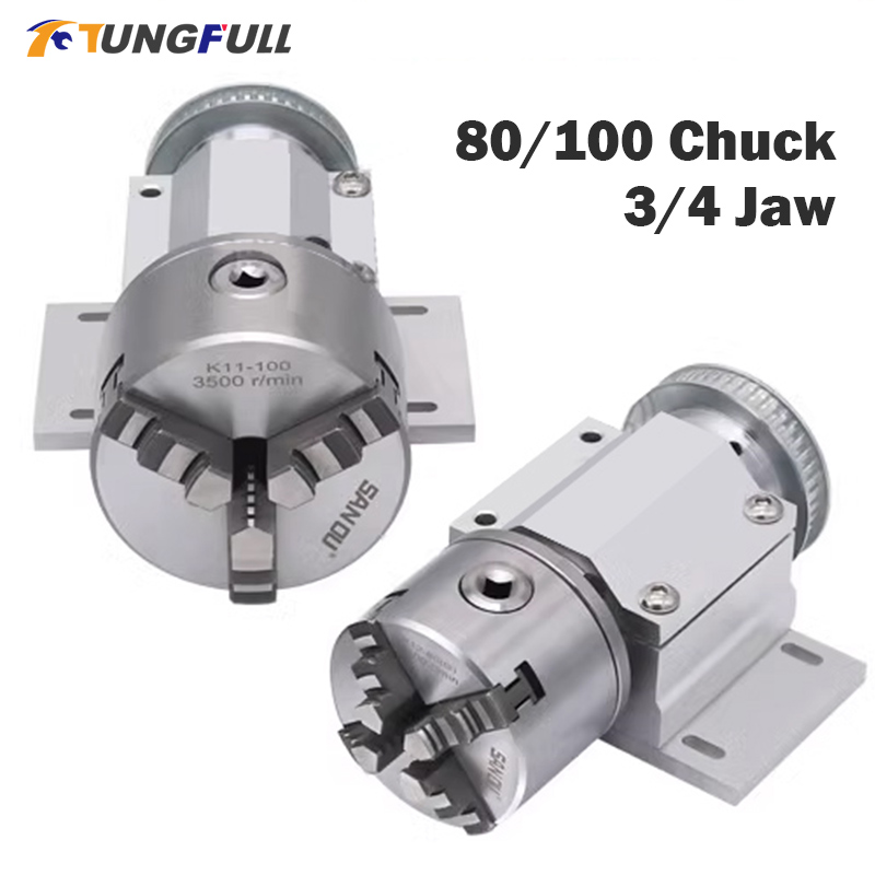 3 Jaw Chuck 100mm 80mm 4 Jaw C - Rotary Axis Laser Engraver recension och pris