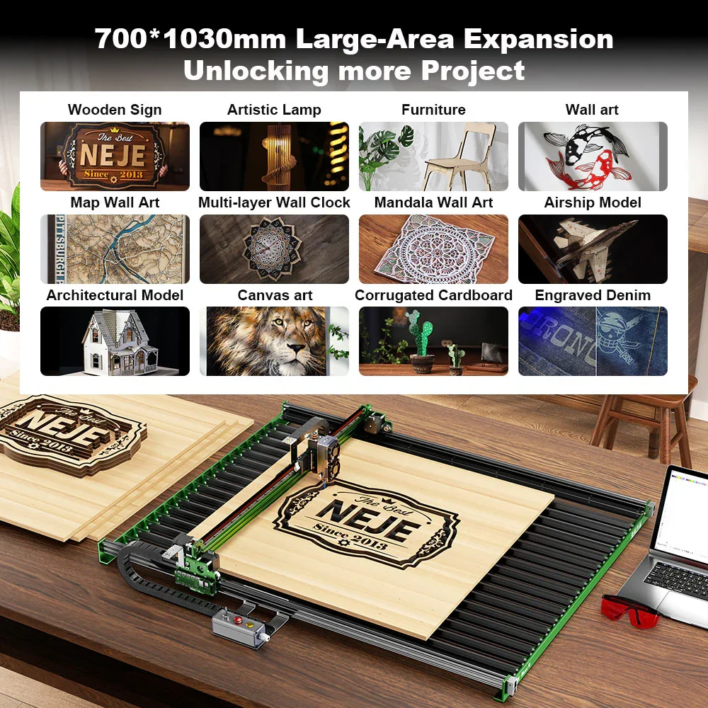 NEJE Max 4 V2 E80 24W High-Spe - Industrial Laser Engraver For Wood recension och pris